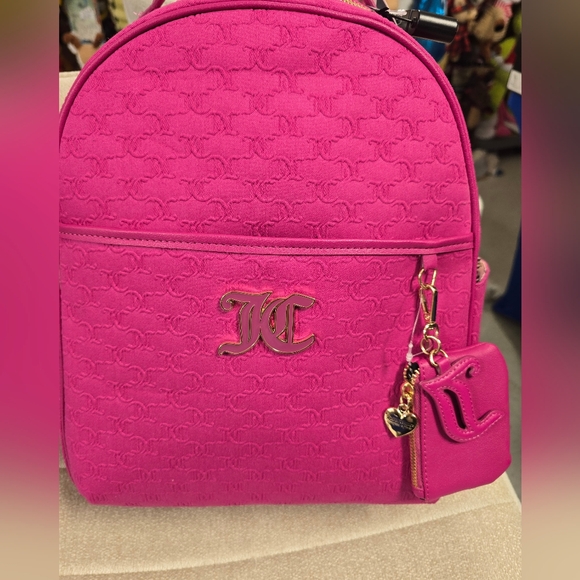 Juicy Couture Handbags - Juicy Couture Vibrant Pink Backpack with Logo Accents
